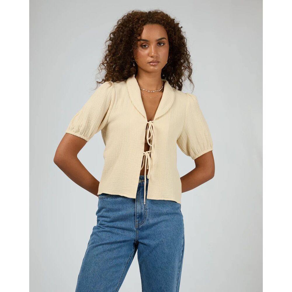 All About Eve Nala Top in Vanilla Cream Size 10 100% Cotton Lagenlook Minimalist